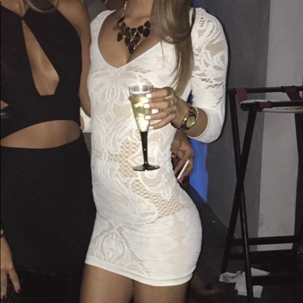 Bebe mesh nude dress